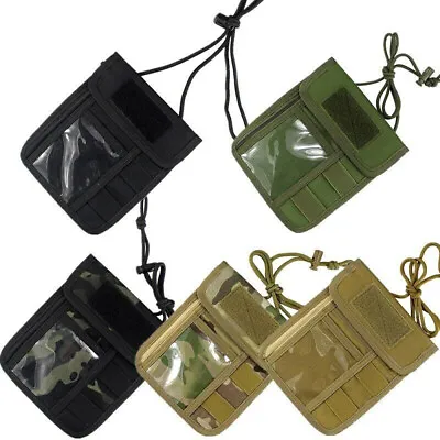 Tactical Waterproof Nylon Neck String Lanyard Pen ID Card Pouch Holder Sleeve • $9.99