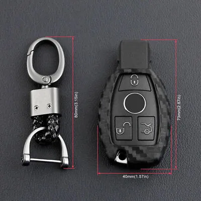 For Mercedes-Benz Smart Key Case Cover Fob Holder Carbon Fiber  Look Accessories • $6.50
