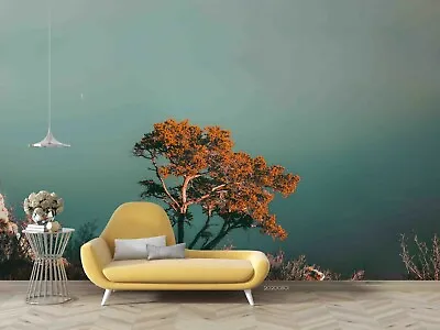 3D Foggy Fall Mountain Tree Self-adhesive Removable Wallpaper Murals Wall • $38.60