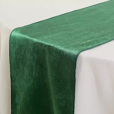 HUNTER GREEN 12x107  Premium Velvet Table Runner Wedding Linens  Decorations • $4.37