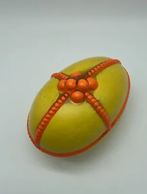 Vintage Paper Mache Easter Egg Trinket Box Japan Yellow Orange  • $10