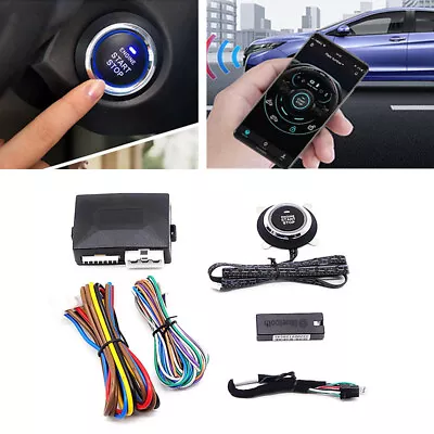 12V Universal Car One-Key Engine Start Stop Button Bluetooth Remote Control Kit • $89.09