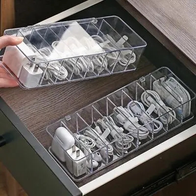 Clear Cable Organizer Box For Neat Data And USB Cord Management • £7.30