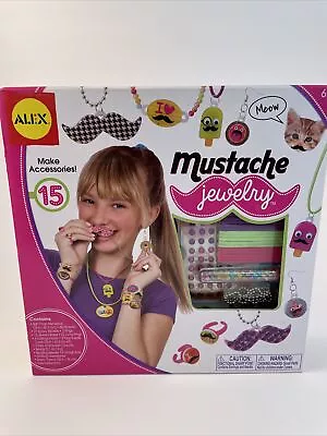 ALEX Jewelry & Accessory Maker Kit Mustache Necklace Rings Bracelet Gemstones • $7.46