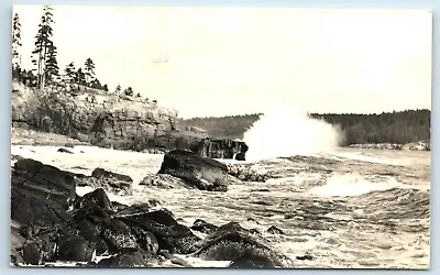 Postcard Along The Ocean Drive Shore Mount Desert Island Maine RPPC A176 • $7.48