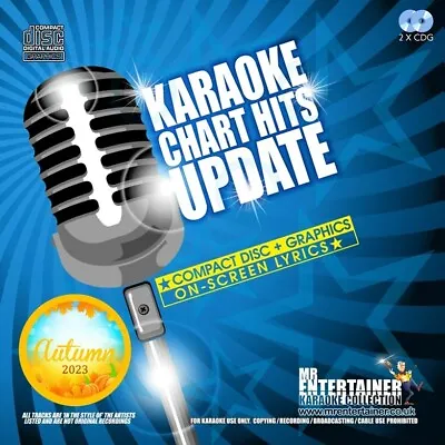 Mr Entertainer Karaoke Chart Hits Update. Double CDG Disc. Autumn 2023. MCH23AU • £19.95