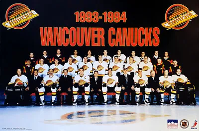 VANCOUVER CANUCKS 1993-1994 Official NHL Hockey Team 22x34 POSTER By Starline • $25.49