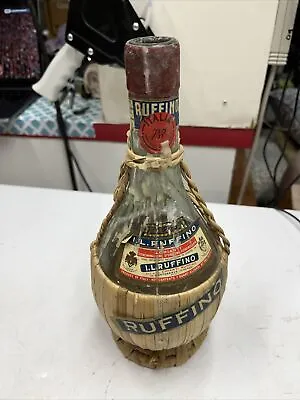 Vintage Florence Italy 1969 I.L. Ruffino Wine Wicker Wrap 11” Bottle Wax • $15