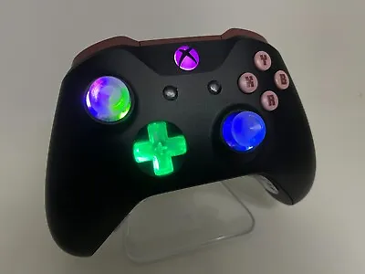 Microsoft Xbox One Controller - Black W Pig Buttons - Custom LED Mod • $86