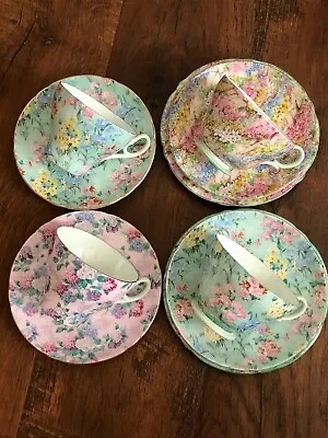 £122.79 • Buy Vintage Shelley Chintz Tea Cup And Saucer Trio Set Melody Summer Glory Garden