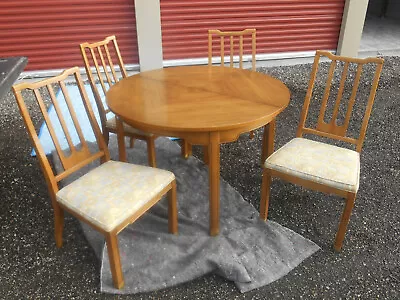 Mid-Century Asian Inspired 8 Pc Dining SetTable 5 Chairs China Cab & Buffet  • $995