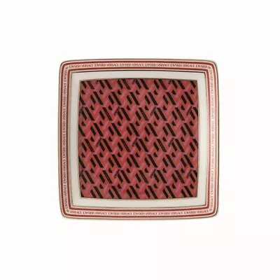 NEW Rosenthal Versace La Greca Signature Square Dish Red 12cm • $109