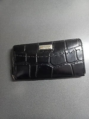 OSPREY  Zip Round Quality Black Croc Leather Matinee Purse/Wallet.Good Condition • £7.99