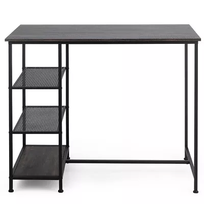 Topbuy Industrial Wood Bar Table Counter Dining Pub Table With Storage Shelves • $99.99