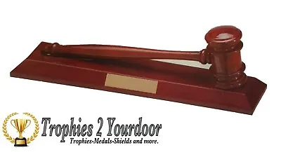 £59 • Buy Personalised Law Justice Rosewood Hammer & Gavel, Plaque FREE ENGRAVING 