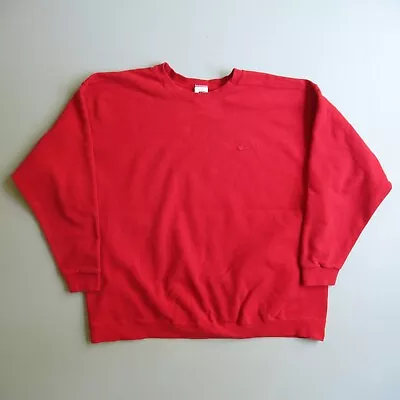 Vintage 90s NIKE Mini Swoosh Vtg Faded Red Sweatshirt Shirt Xxl USA Tag • $70