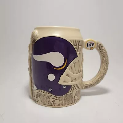 Vintage Minnesota Vikings NFL 3D Ceramic Beer Stein Mug Miller Lite • $14.95