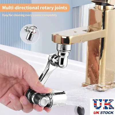 Universal 1080° Swivel Extension Faucet Aerator Rotate Robotic Arm Tap Extender • £8.99