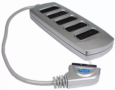 £8.49 • Buy Scart Lead TV Switch Box 5 Way Cable Wire Signal Splitter Cable Adapter Silver