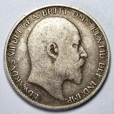 1908 King Edward Vll Silver .925 Sixpence Coin Good Grade With Nice Detail. • £22