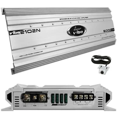 New Silver Lanzar VIBE2102N Vibe 6000 Watts 2 Channel MOSFET Car Audio Amplifier • $229.49