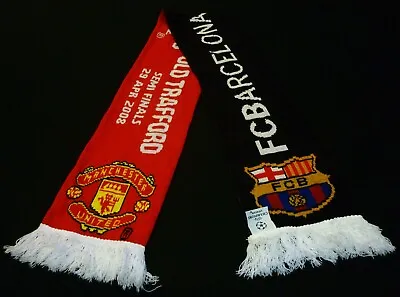 Manchester United V FC Barcelona Football Scarf 2008 Semi Final Champions League • £9.95