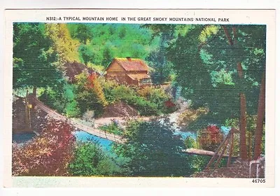 $4.49 • Buy Postcard: Typical Mountain Home In Smoky Mountain National Park