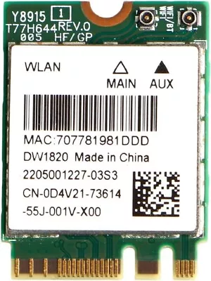 Dell D4V21 DW1820 QCNFA344A 802.11 Ac WLAN Wireless Bluetooth WiFi Card TESTED • $7