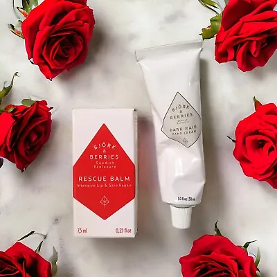 Björk & Berries Dark Rain Hand Cream + Björk & Berries Rescue Balm Vday Gift Set • $39