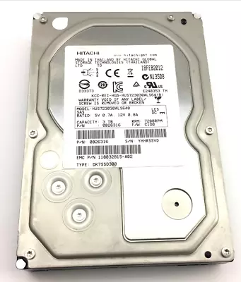 HGST 3TB 7.2K 6Gbs SAS Server Storage 3.5  Hard Drive HUS723030ALS640 Dell HP • $34.99