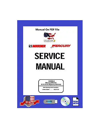 Mercury/Mariner Service Manual 40/45/50HP & 50hp Bigfoot 4Stroke PDF • $14.95