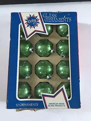 Lot Of 12 Vintage Coby Green Mercury Glass Christmas Ornaments • $34.99