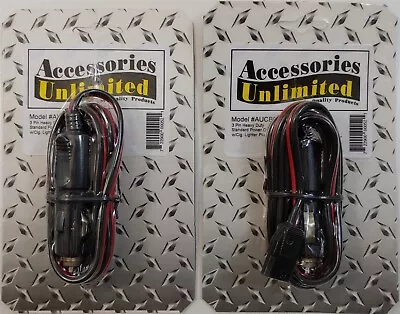 Lot Of 2 Accessories Unlimited 3-Pin CB/HAM Radio Power Cord W/ Lighter Plug • $24.95