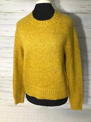 NEW! J. CREW Size MEDIUM Womens Yellow Knit Sweater MERINO WOOL ALPACA SOFT! • $31.99