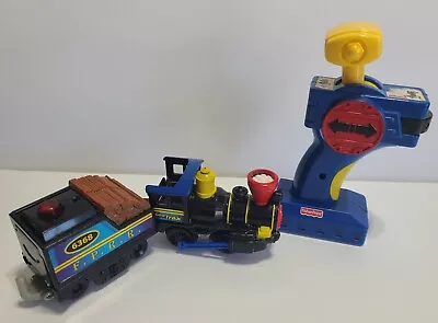 Fisher Price Geo Trax Timber Town Railway Steam Engine Train With Remote  • $20
