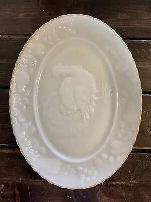 Anchor Hocking Vintage White Milk Glass Turkey Platter Oval • $50.16