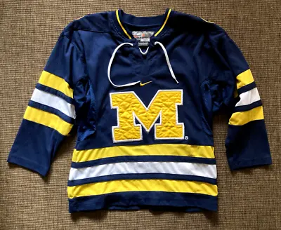 Michigan Wolverines Ice Hockey Jersey Shirt Nike College University Youth Small • $37.33