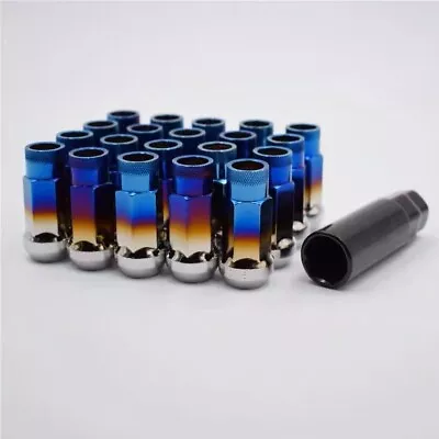  Muteki SR48 Super Tuner Lug Nuts With Key CHROME Baking Blue 12x1.5 Extended 20 • $51.80