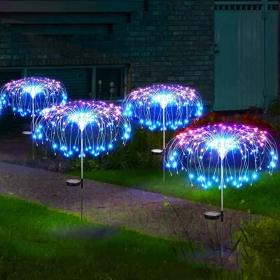 £11.99 • Buy 2-4PCS Solar Lights Outdoor Garden 180LED Solar Powered Firework Light Lamp DIY