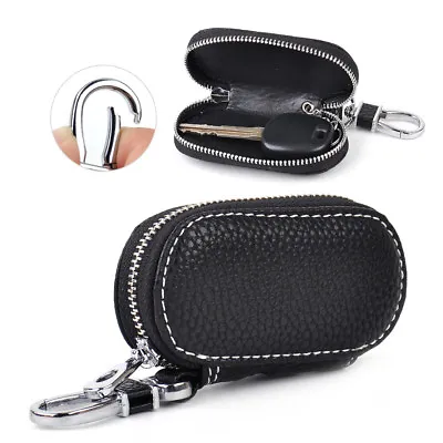 $15.20 • Buy 9cm PU Leather Car Auto Smart Remote Fob Key Chain Case Holder Cover Zipper Bags