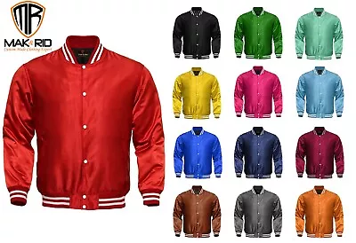 Baseball College Letterman Varsity Satin Bomber Sports Wear Super Quality Jacket • $69.99