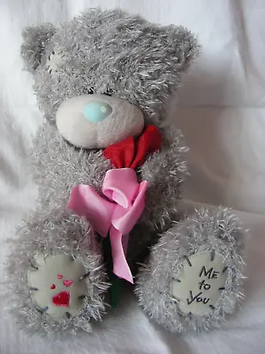  Me To You Teddy Bear Holding Red Rose With Pink Ribbon. 8  Sitting. GC • £4.75