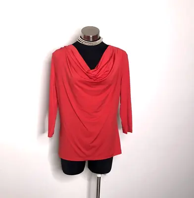 BASQUE Petite Designer Size 14 Women's Red Top Blouse  - Made In Australia • $23.95