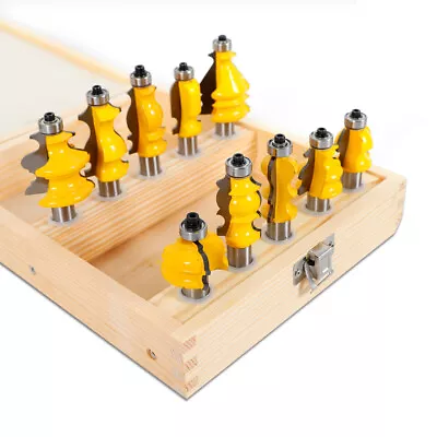 10Bit Crown Molding Router Bit Set Architectural-1/2Shank Woodwork Milling Tool • $68.40