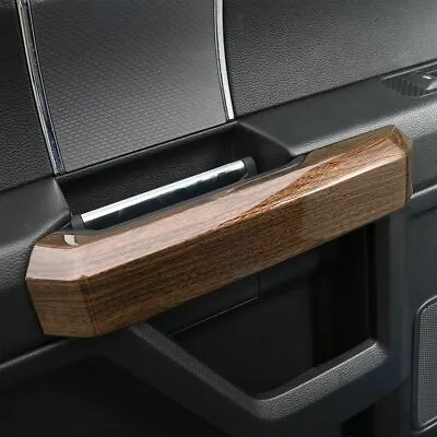 Wood Grain Interior Door Handle Bezel Trim Cover Set For 17-22 Ford F250 F350 • $64.39