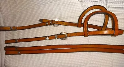 Vintage Western Show 2-Ear Headstall & Reins - GERMAN SILVER ACCENTS - BEAUTIFUL • $69.99