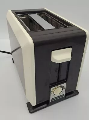 GE General Electric Vintage Toaster 2 Slice Wood Grain Mid Century Modern Works • $30