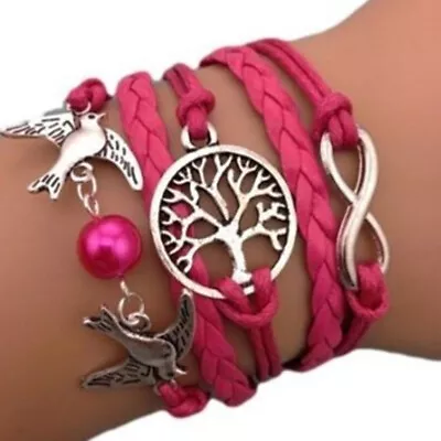 New Braided Bracelet Infinity Friendship Multilayer Charm Leather Bracelets TK31 • $0.01