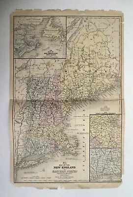 Antique Map US 1858 Geography NEW ENGLAND By S. Augustus Mitchell • $74.99