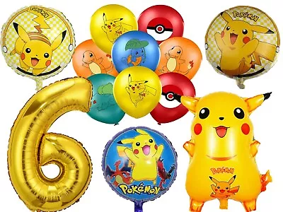 £8.99 • Buy Pokemon Pikachu 6th Birthday Balloon Set Party Decorations Balloons Age 6